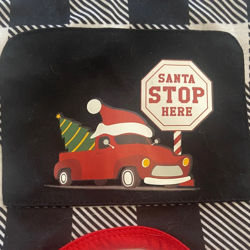 Plaid Dog Sweater with Santa Patch